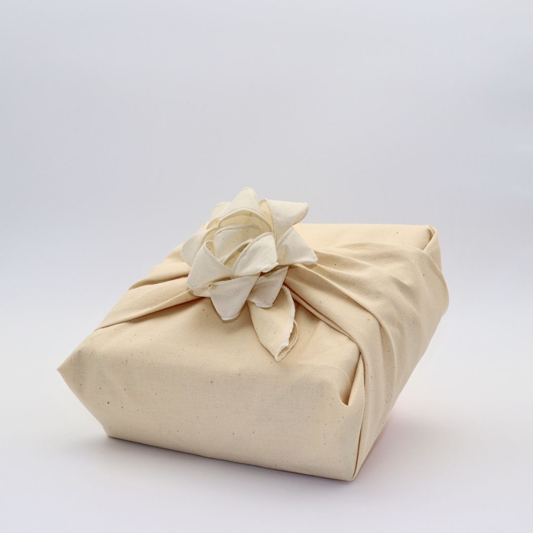 Emballage cadeau réutilisable Furoshiki - Crème