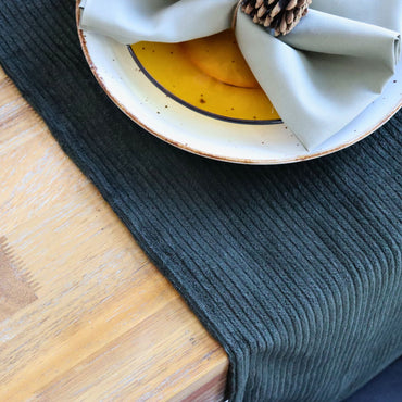 Table runner - Dark Green Corduroy