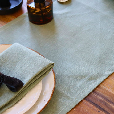 Chemin de table - Lin eucalyptus