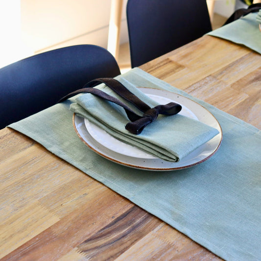 Chemin de table - Lin eucalyptus
