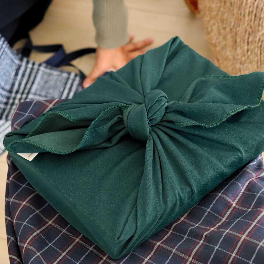 Reusable Furoshiki Gift Wrap - Forest Green