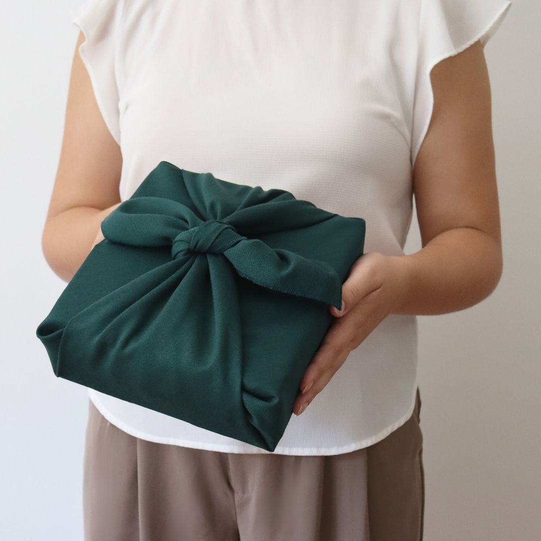 Reusable Furoshiki Gift Wrap - Forest Green