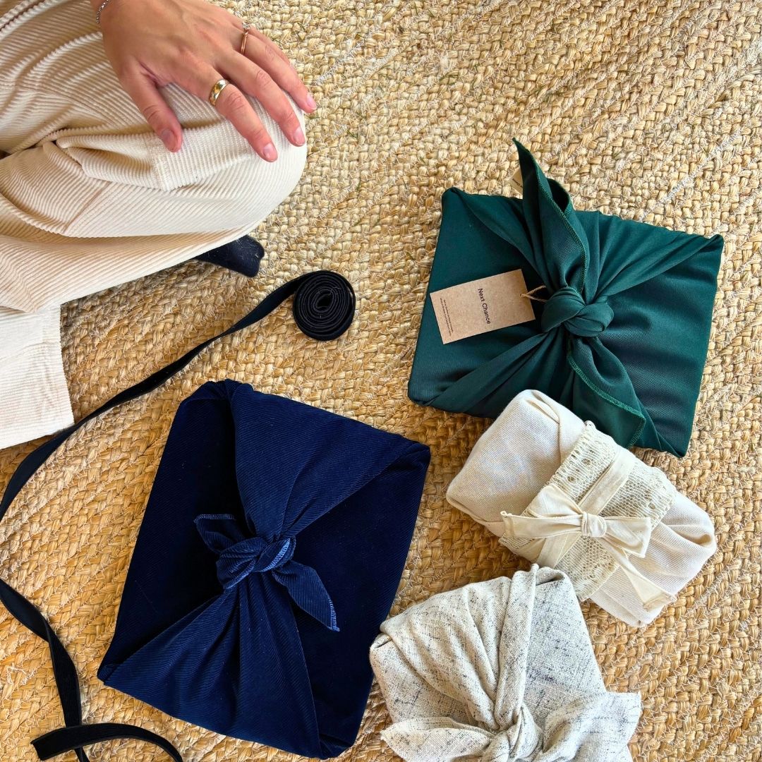 Reusable Furoshiki Gift Wrap - Forest Green