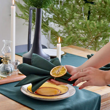 Ensemble de 2 serviettes de table - Vert forêt