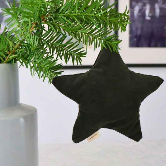 Ornement Étoile pour le sapin de Noël - Velours kaki