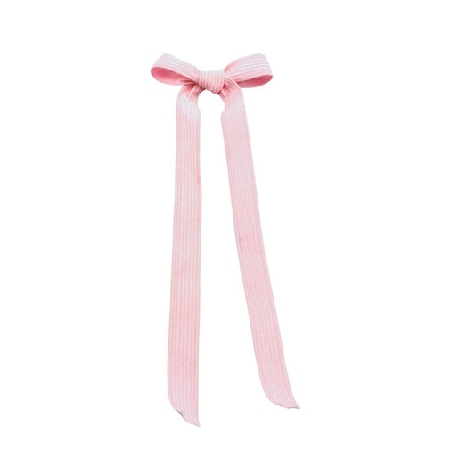 Boucle longue pour le sapin de Noël - Velours côtelé rose pâle