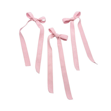 Boucle longue pour le sapin de Noël - Velours côtelé rose pâle