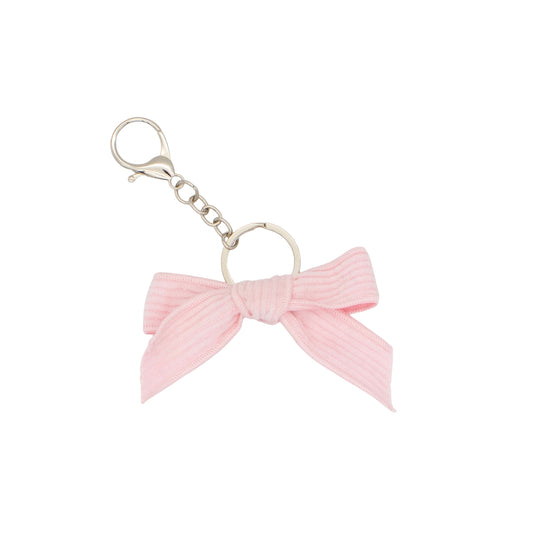 Breloque petite boucle - Velours côtelé rose pâle