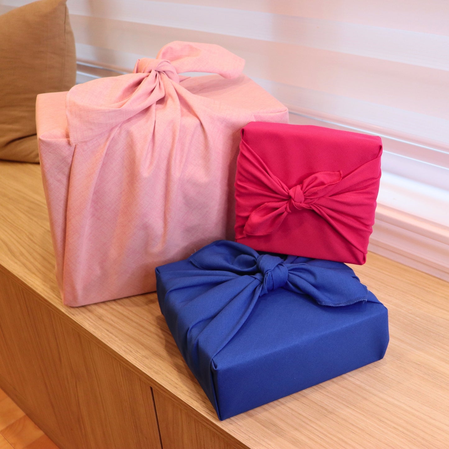 Set of 3 Furoshiki gift wraps - Colorful