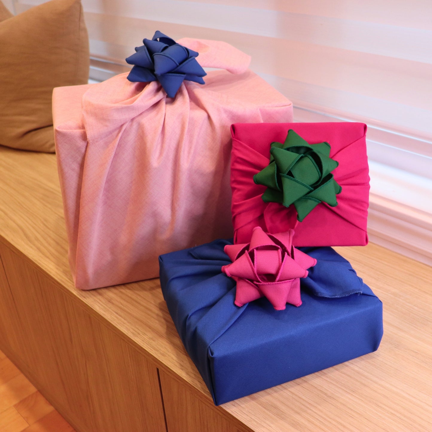 Set of 3 Furoshiki gift wraps - Colorful