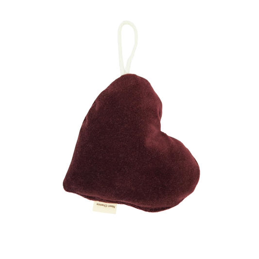Ornement coeur - Velours bourgogne