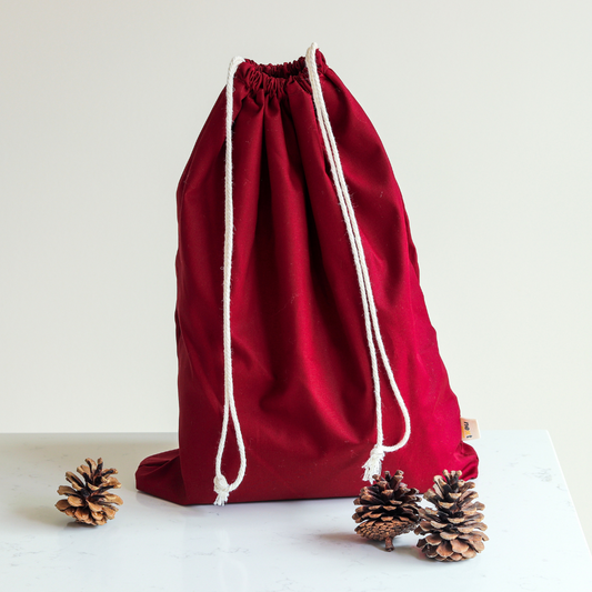 Classic Reusable Fabric Gift Bags - Burgundy
