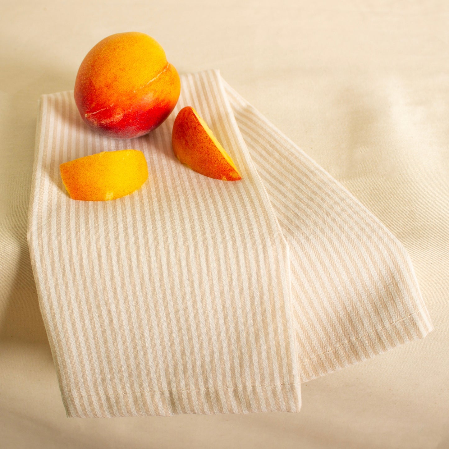Table Napkins Set - Sand & Cream Stripes