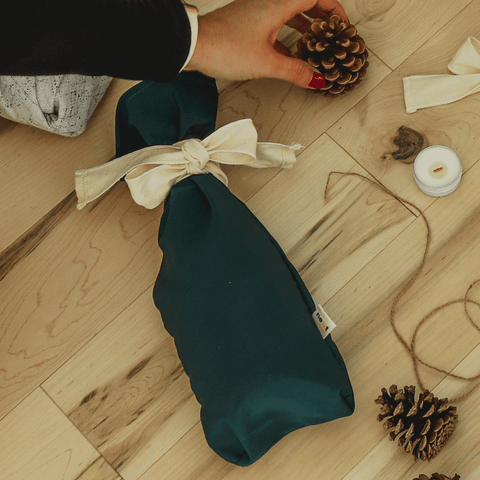 Forest - Wine bag - Reusable gift wrap made of recycled fabric