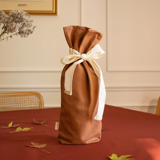 Sac cadeau à bouteille - Terracotta