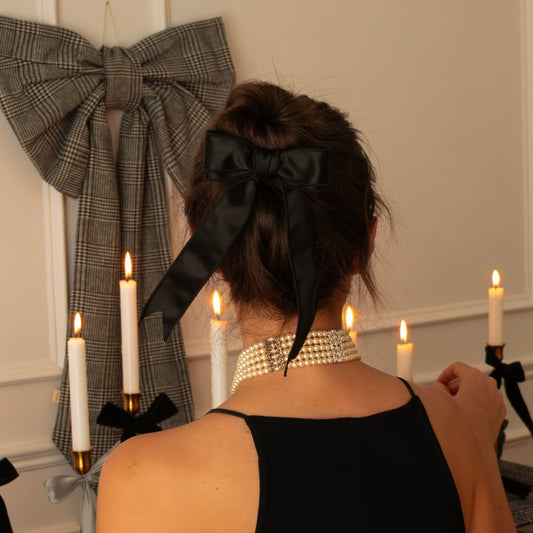 Boucle double à cheveux - Satin noir