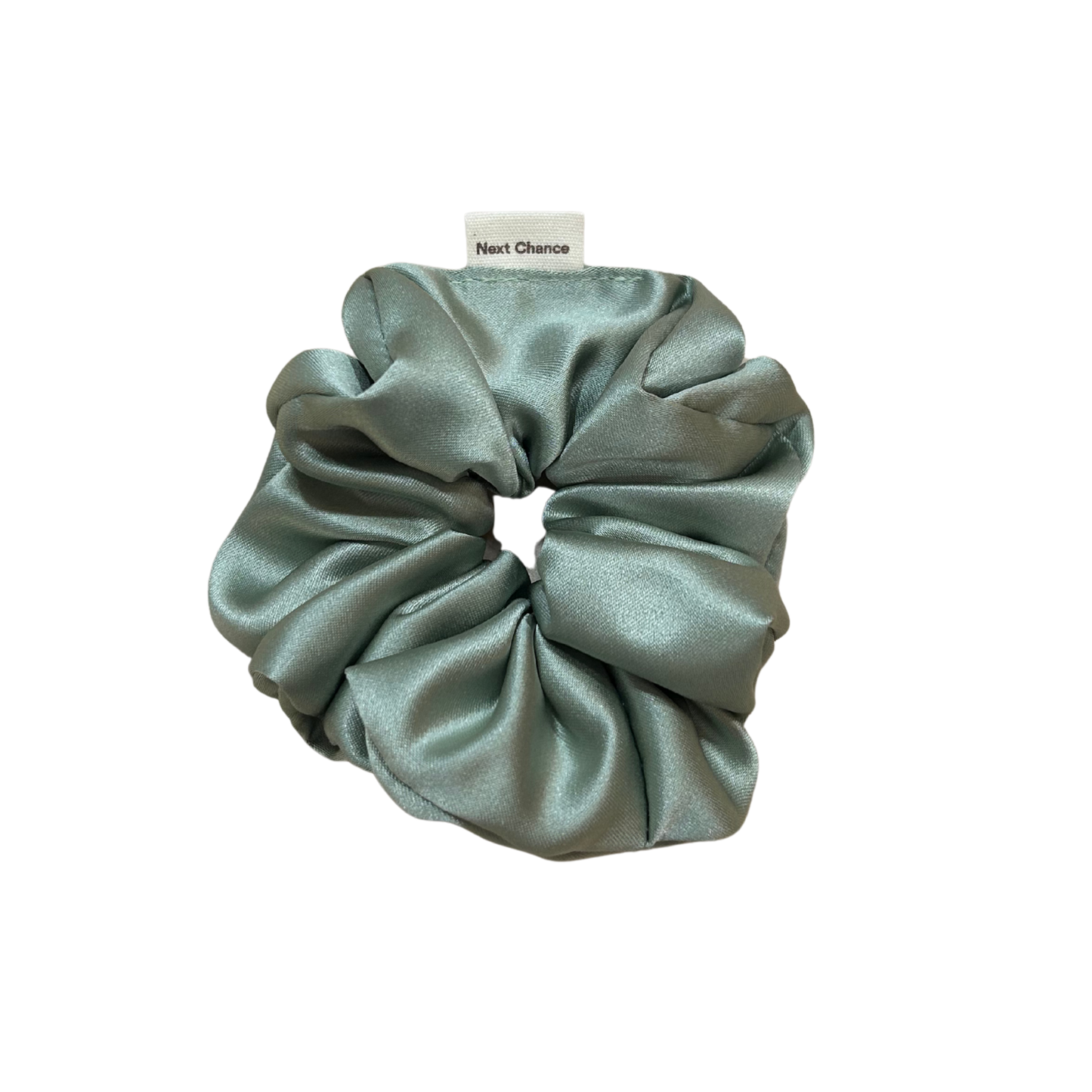 Chouchou à cheveux - Effet soie vert sauge