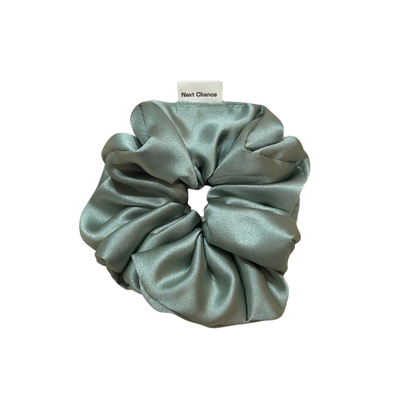 Chouchou à cheveux - Effet soie vert sauge