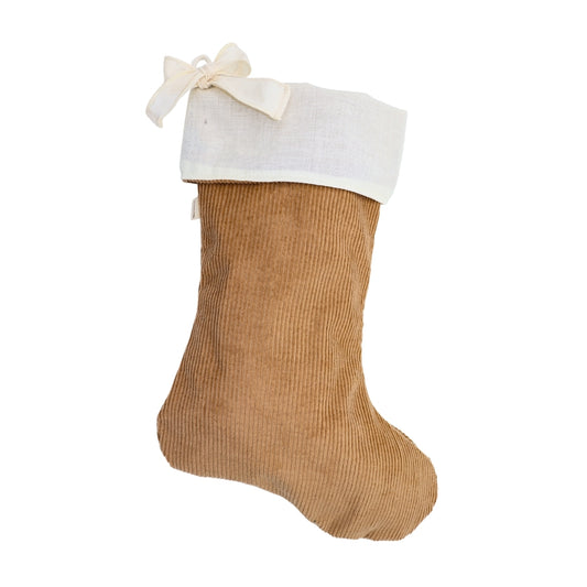 Bas de Noël - Velours côtelé beige