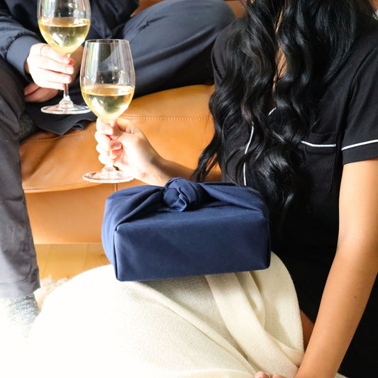 Emballage cadeau réutilisable Furoshiki - Bleu marin
