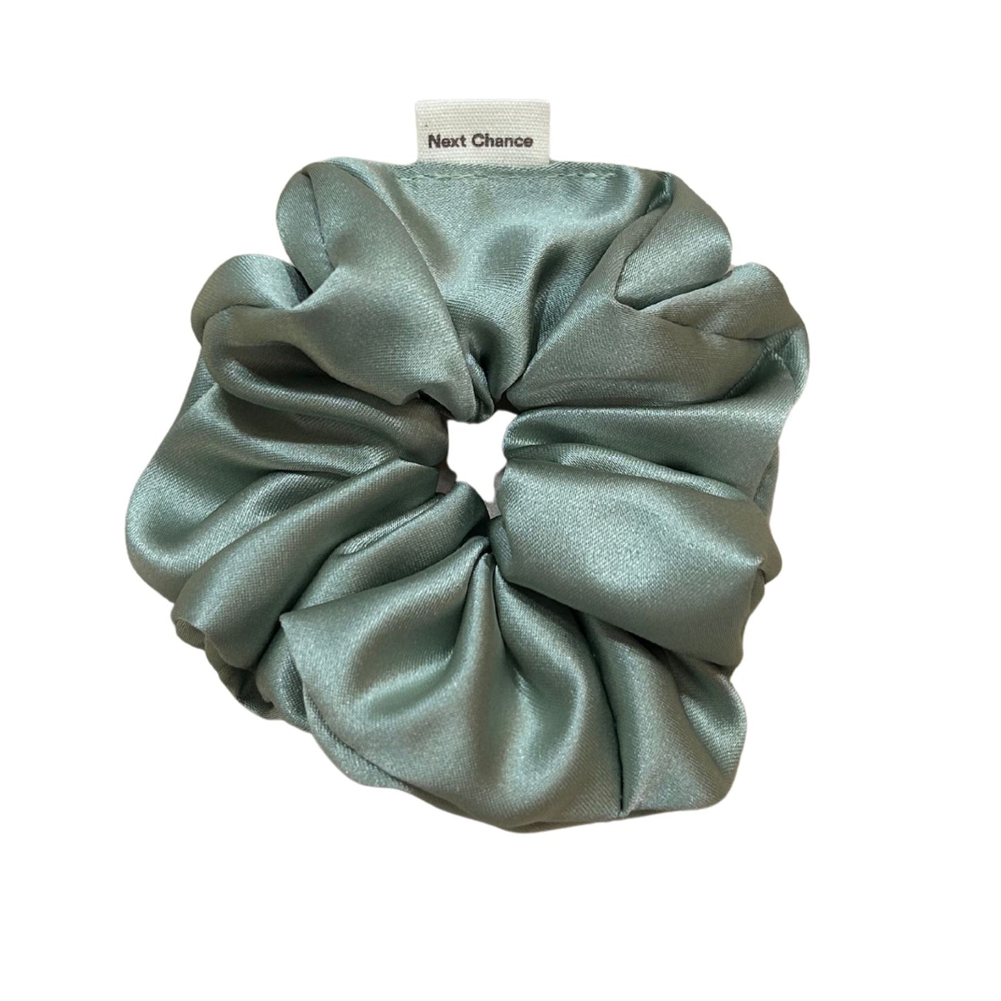 Géant chouchou à cheveux - Effet soie vert sauge