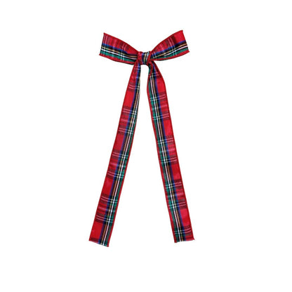 Boucle longue large avec pince - Tartan
