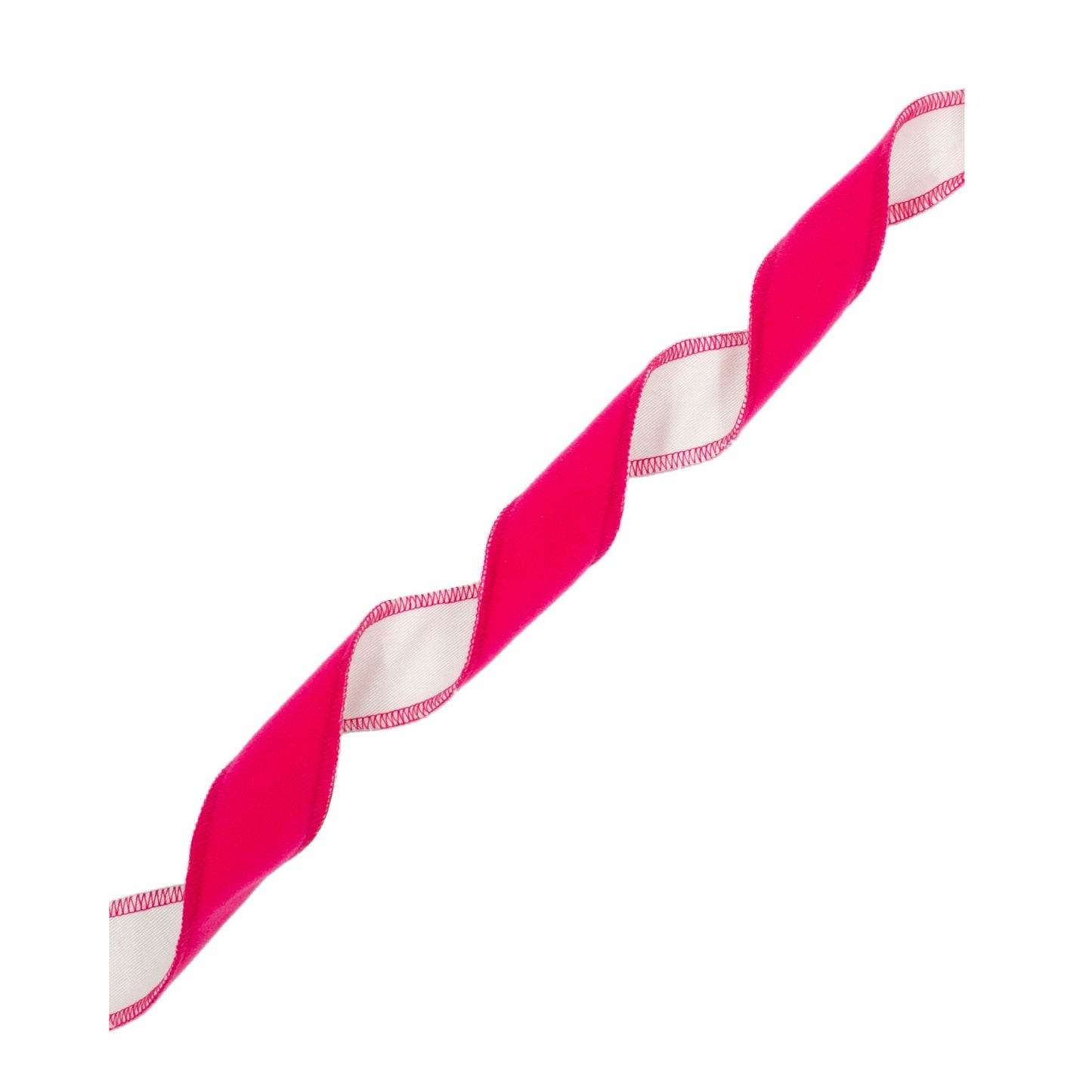 Guirlande torsadée - Velours rose et blanc