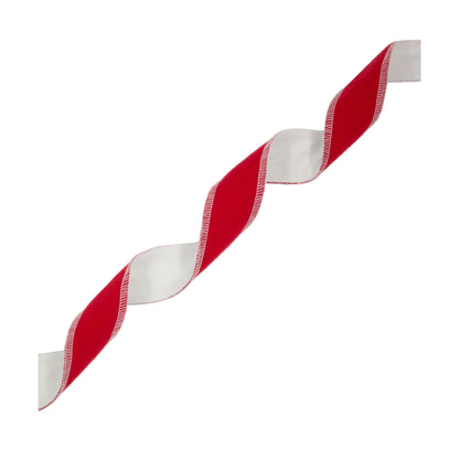 Twisted garland for the Christmas tree Velvet - Red