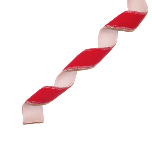 Guirlande torsadée pour le sapin de Noël - Velours - Rouge