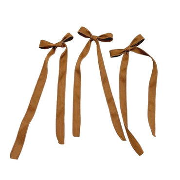 Boucle longue pour le sapin de Noël - Rayures satinées ocre