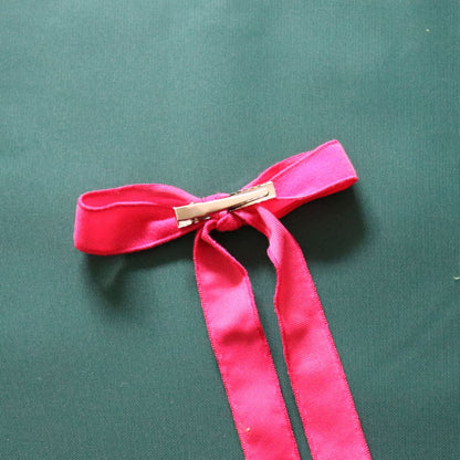 IMPERFECT - Wide Long Bow - Pink Velvet