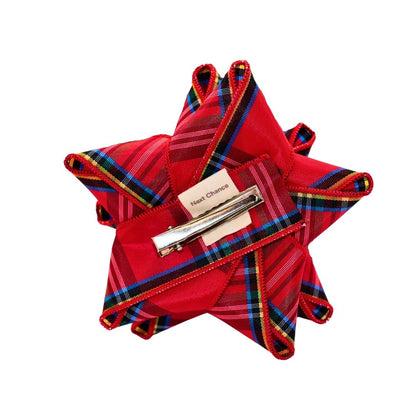 Fabric gift cabbage - Red and blue tartan
