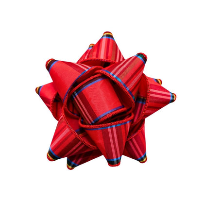 Fabric gift cabbage - Red and blue tartan