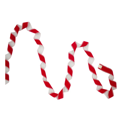 Twisted garland for the Christmas tree Velvet - Red