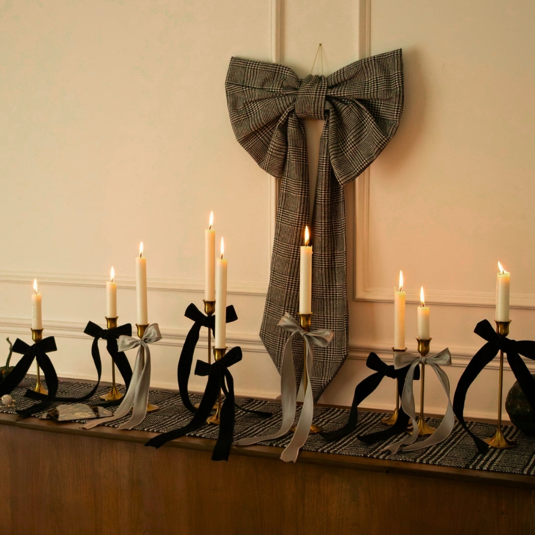 Boucle longue large avec pince - Satin argent