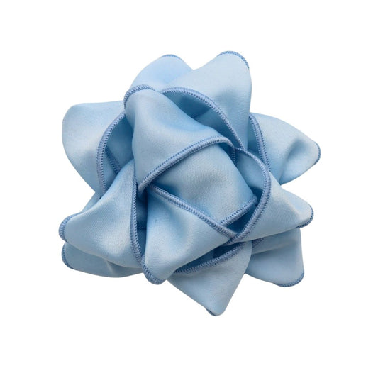 Chou à cadeau en tissu - Effet soie bleu ciel