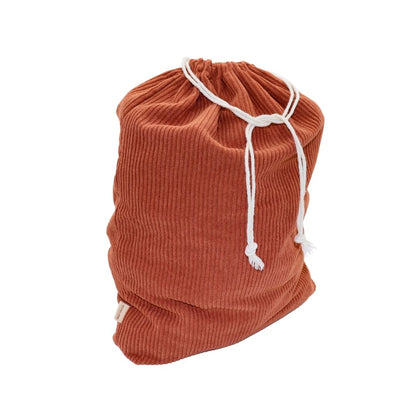 Sac cadeaux en tissu réutilisable - Velours côtelé terracotta