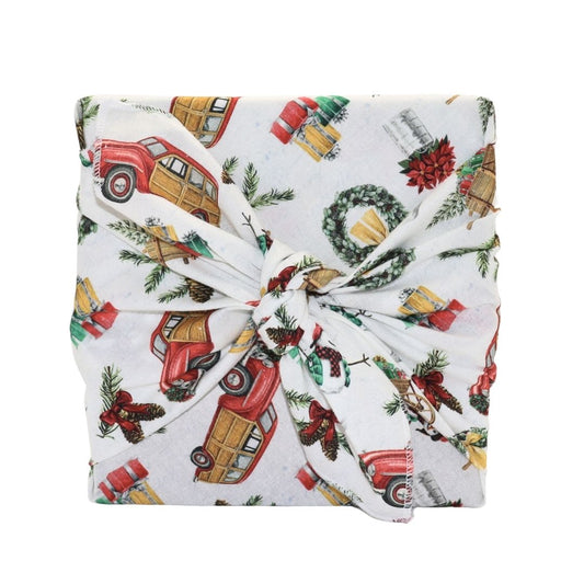 Reusable Furoshiki Gift Wrap - Vintage Christmas Patterns