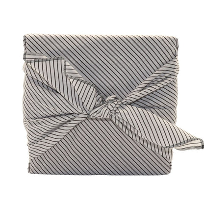 Emballage cadeau réutilisable Furoshiki - Rayures - Blanc rayé brun