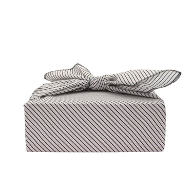Emballage cadeau réutilisable Furoshiki - Rayures - Blanc rayé brun