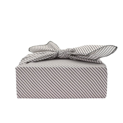 Emballage cadeau réutilisable Furoshiki - Rayures - Blanc rayé brun