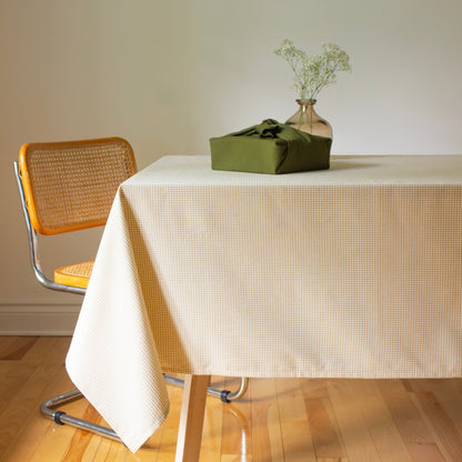 Nappe - Vichy sable et crème