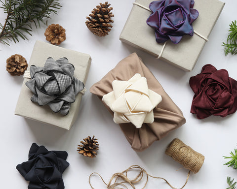 Reusable gift bow made of recycled fabric - Cotton